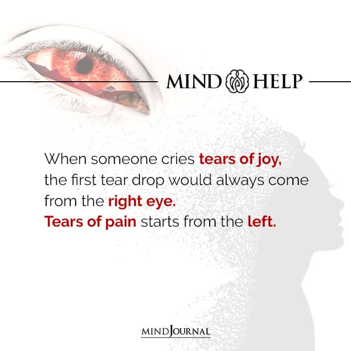 Psychological facts about crying left eye