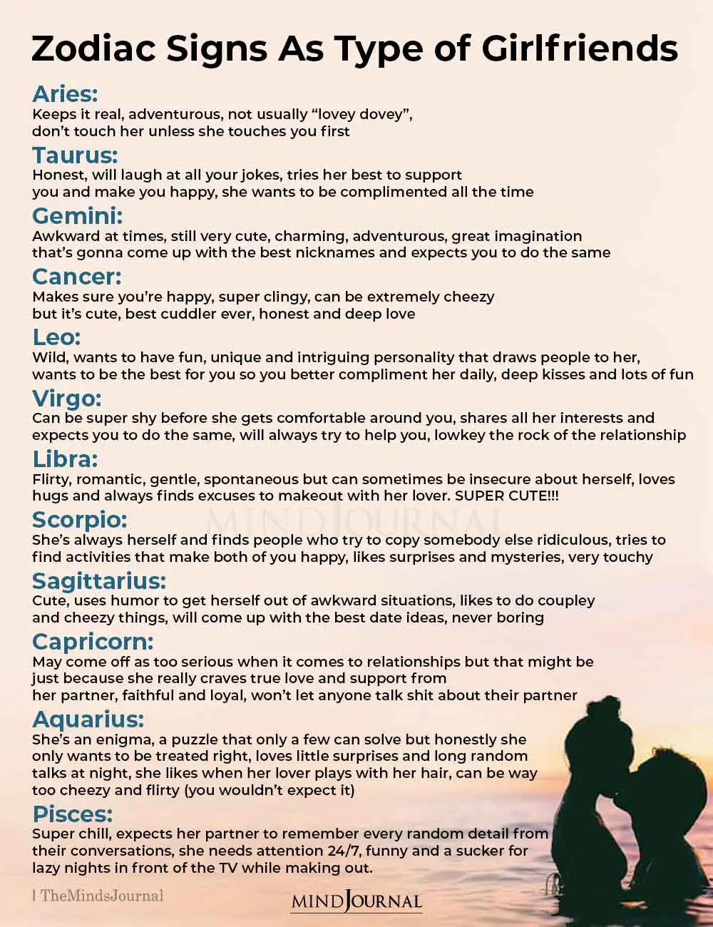 Zodiac Signs As Type of Girlfriends
