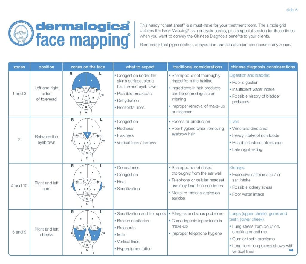 Dermatological face mapping 