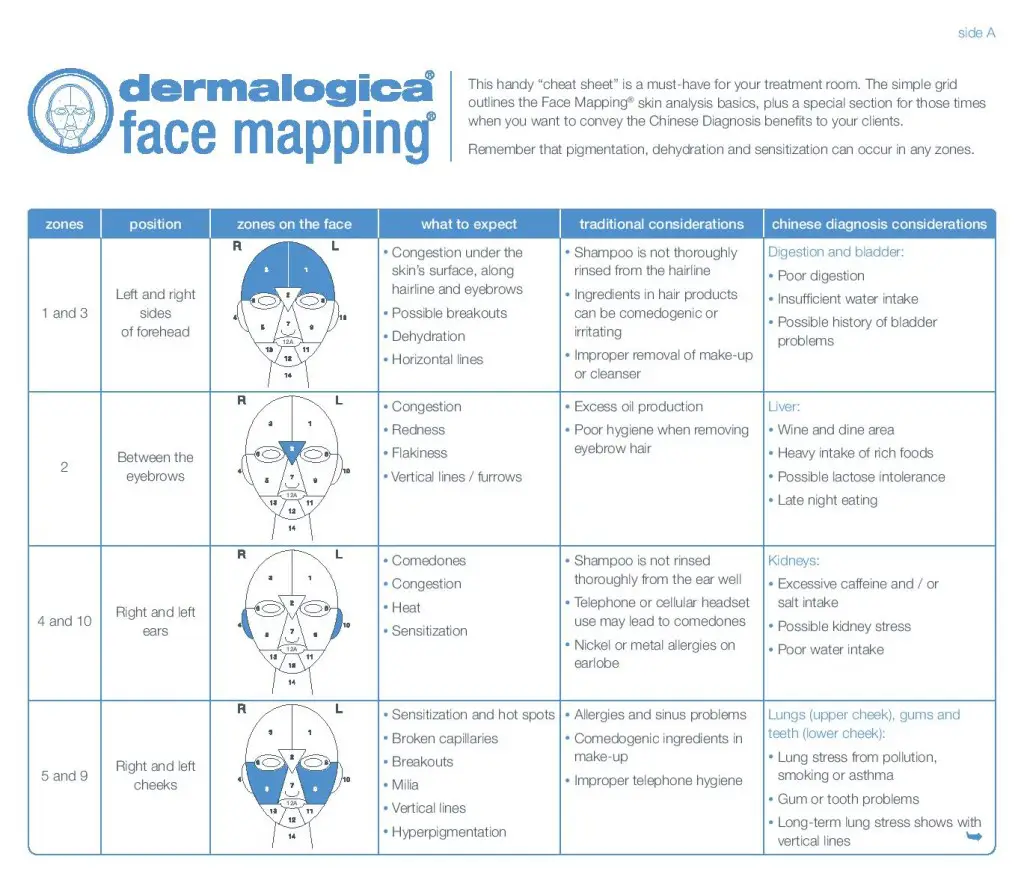 Dermatological face mapping 