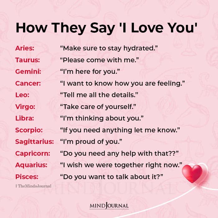 how the zodiac signs say i love you