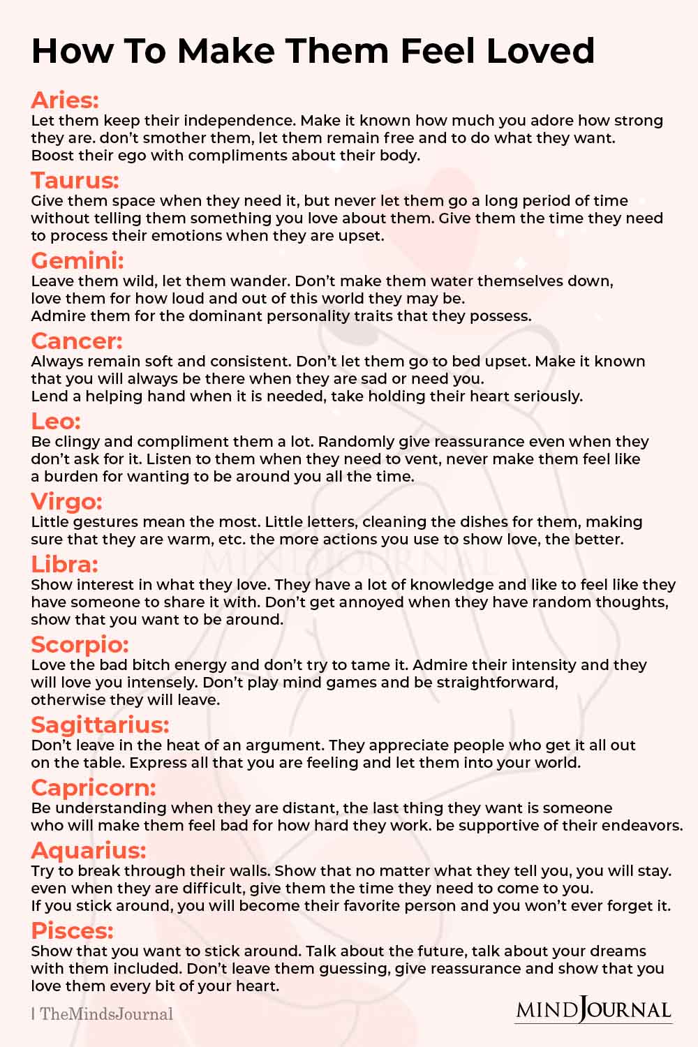 how to make the zodiac signs feel loved