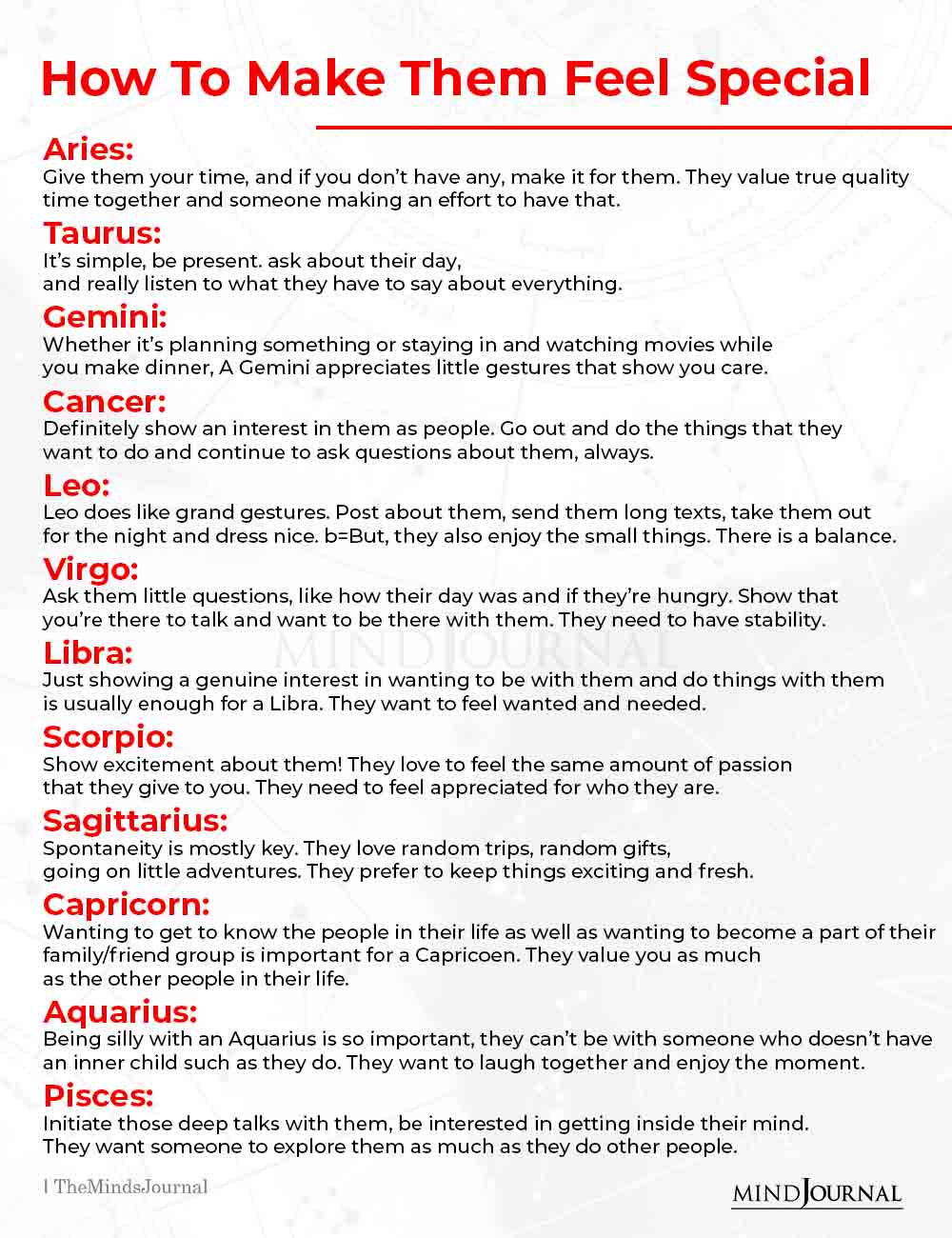 How To Make The Zodiac Signs Feel Special