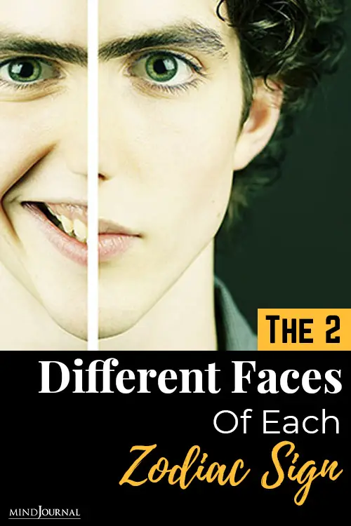 the two different faces of each zodiac signs personality pin