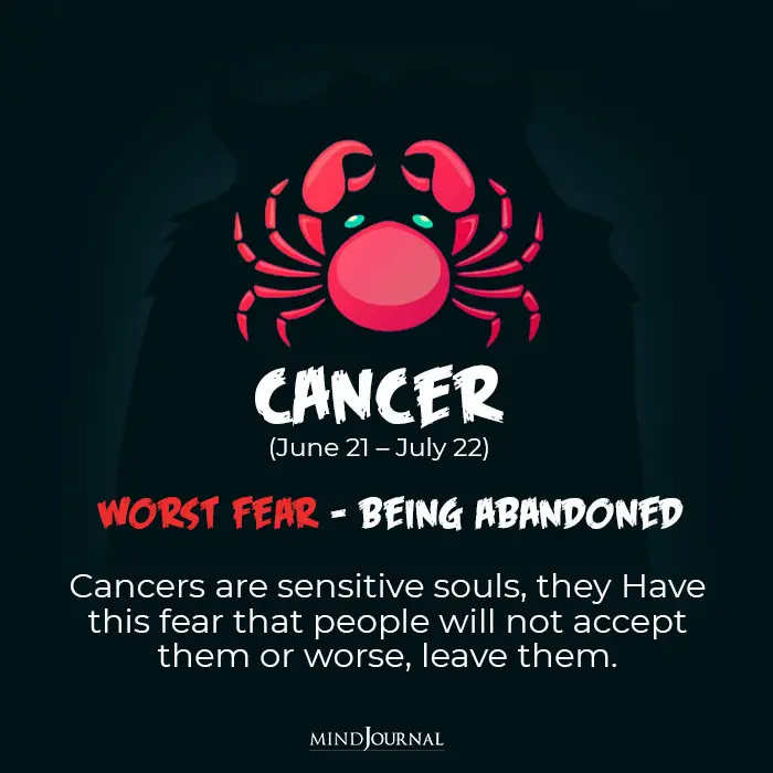 Talking about the biggest fear of zodiac signs Cancer is afraid of being abandoned