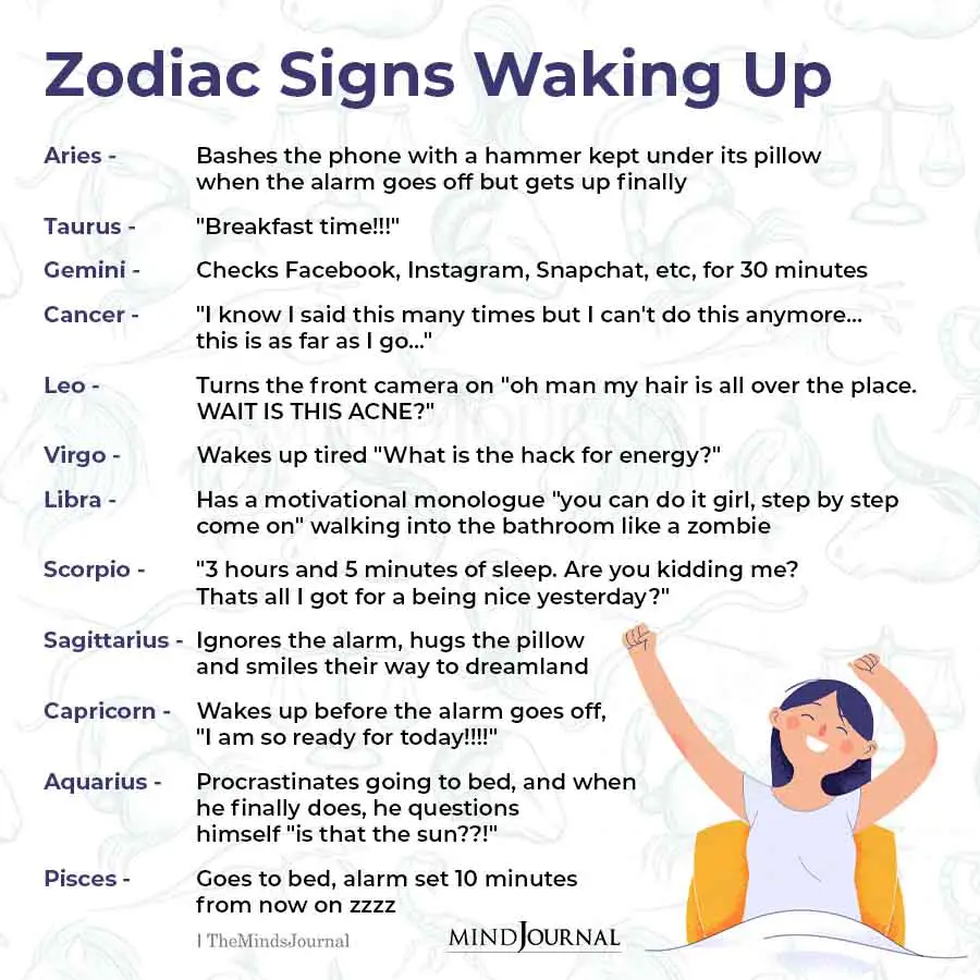 zodiac signs waking up