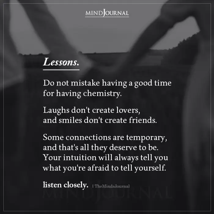 Lessons Do Not Mistake Having