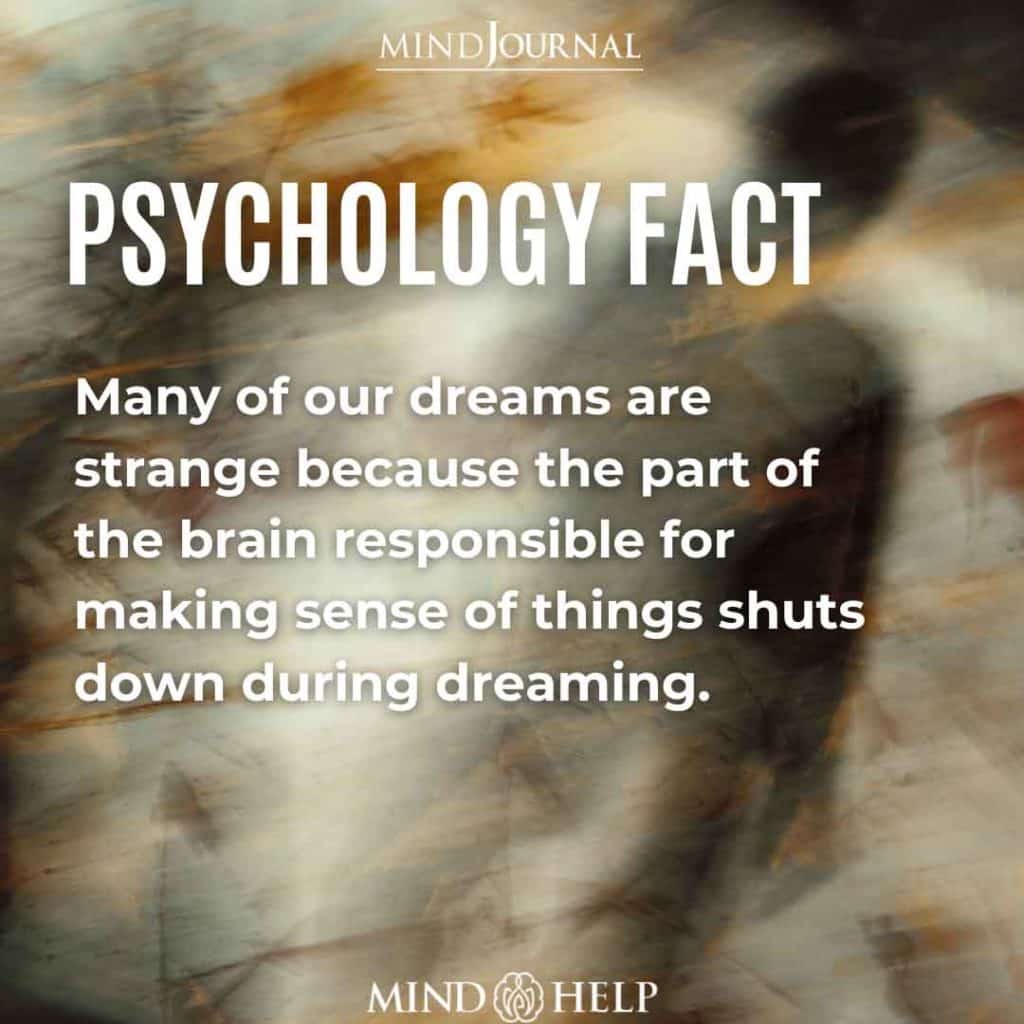 Many of our dreams are strange because the part of the brain responsible for making sense shuts down during dreaming.