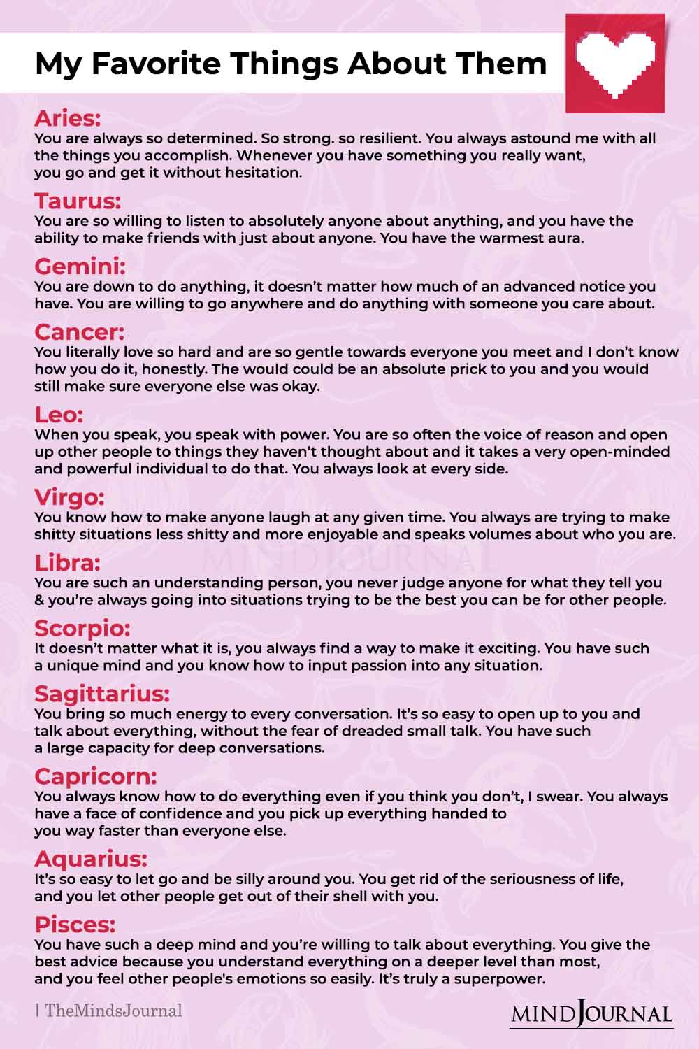 My Favorite Things About The Zodiac Signs