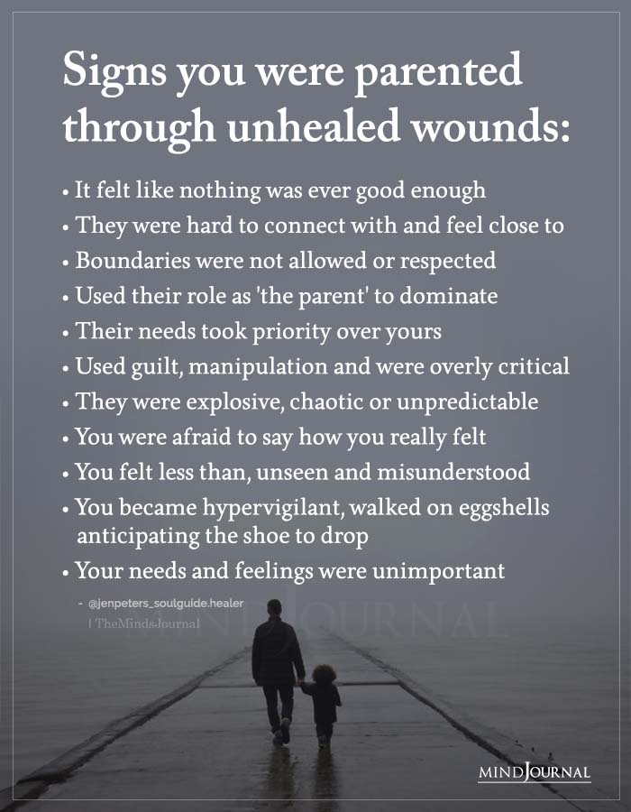 Signs You Were Parented Through Unhealed Wounds.