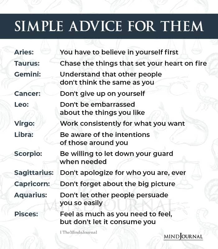 Simple Advice For The Zodiac Signs