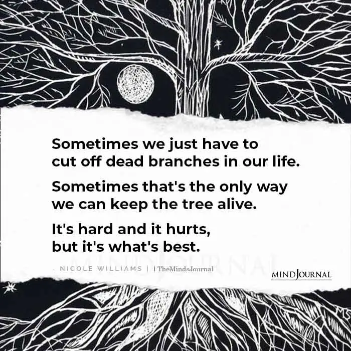 Sometimes We Just Have To Cut Off Dead Branches in Our Life