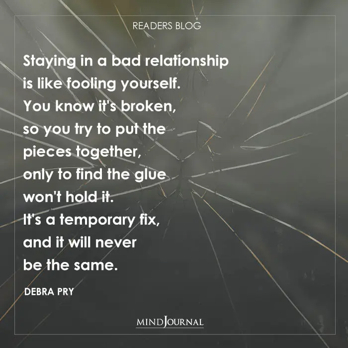 Staying in a bad relationship