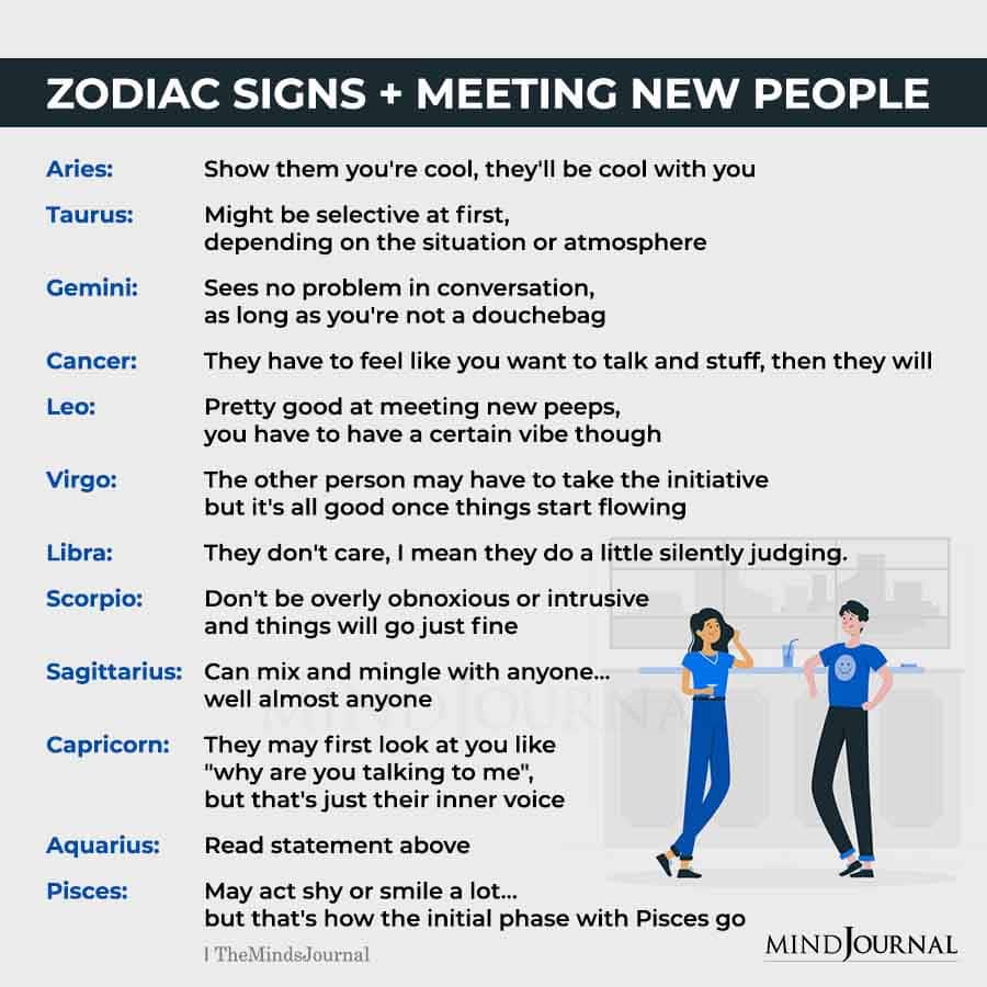 Zodiac Signs And Meeting New People