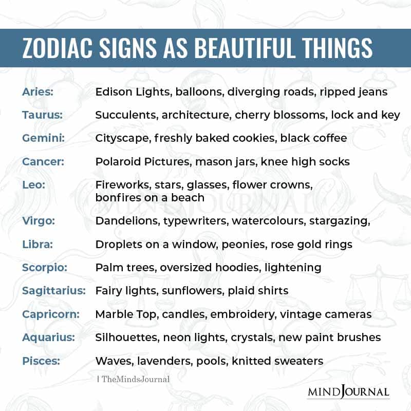 Zodiac Signs As Beautiful Things