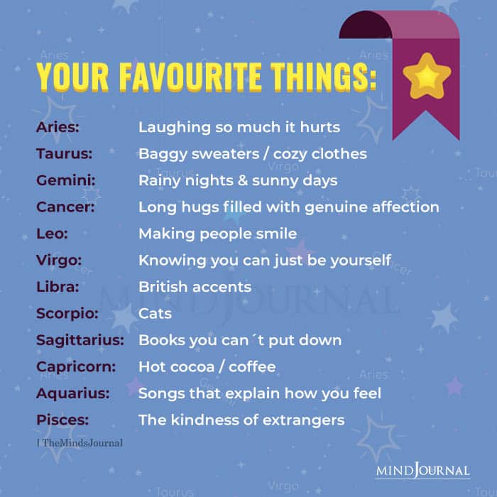 Zodiac Signs As Favourite Things