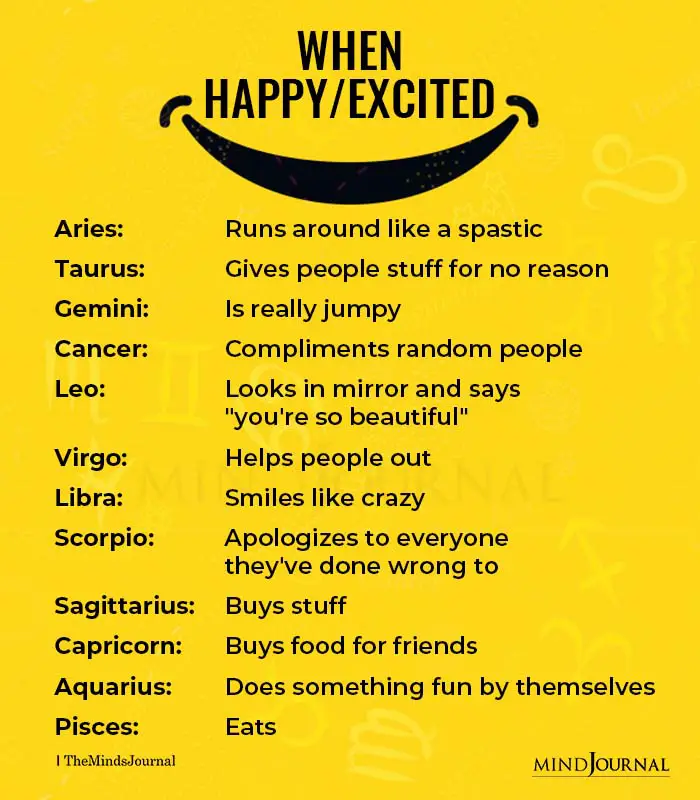 Zodiac Signs When Happy Or Excited