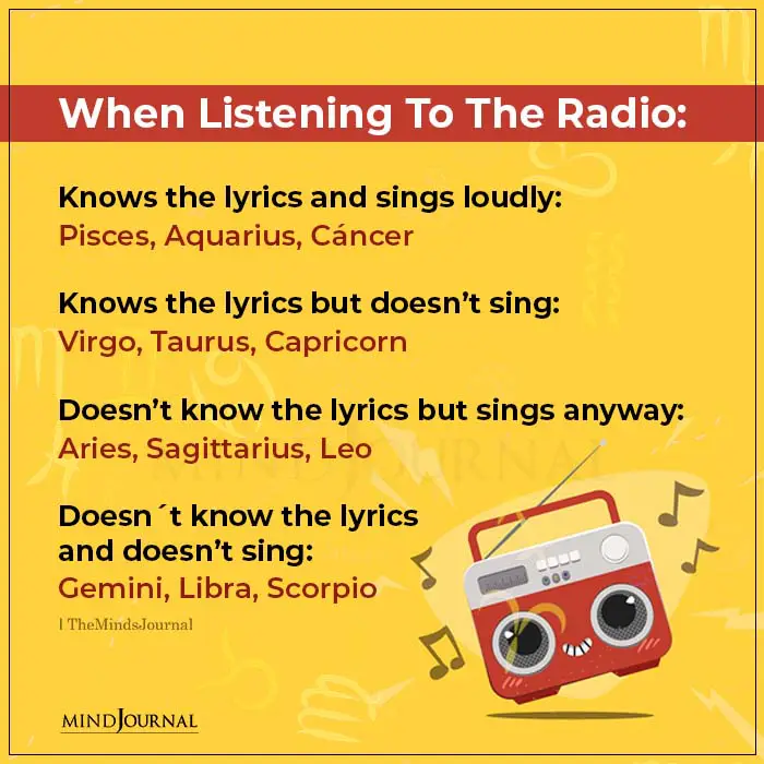 Zodiac Signs When Listening To The Radio