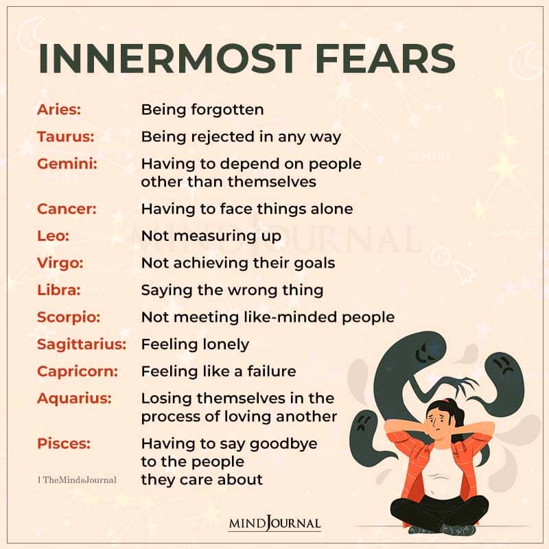 innermost fears of each zodiac sign