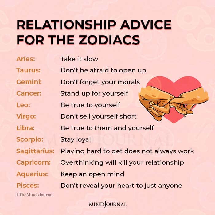 Relationship Advice For The Zodiac Signs