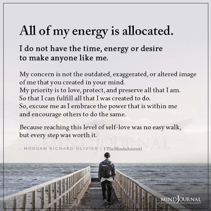 All Of My Energy Is Allocated I Do Not Have The Time