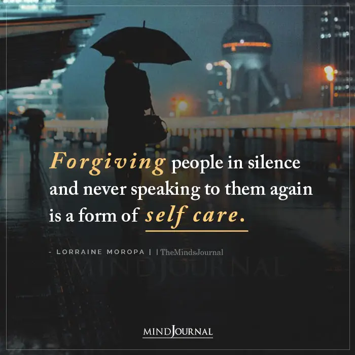 Forgiving People In Silence And Never