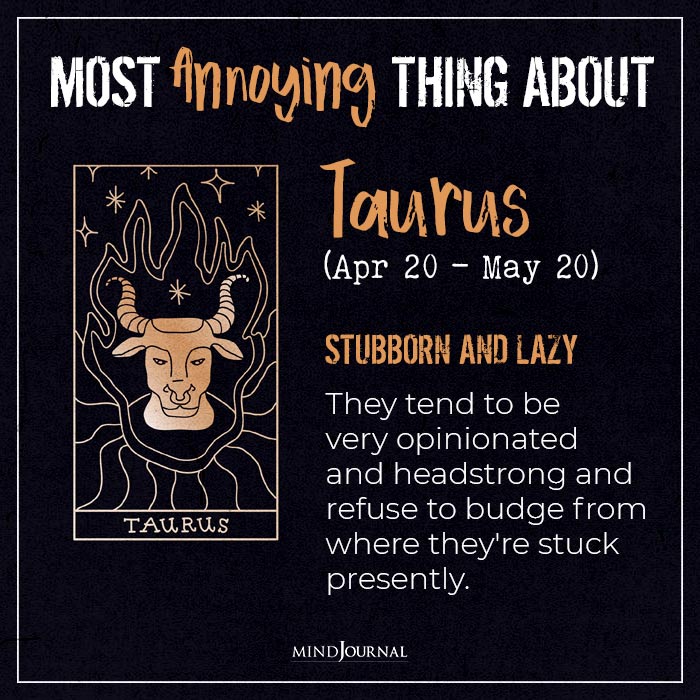 Most Annoying Thing About The Zodiac Signs taurus