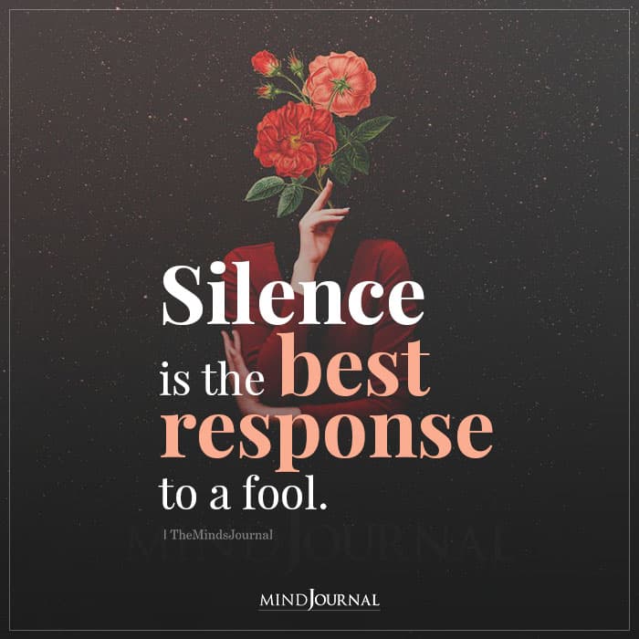 Silence Is the Best Response To A Fool