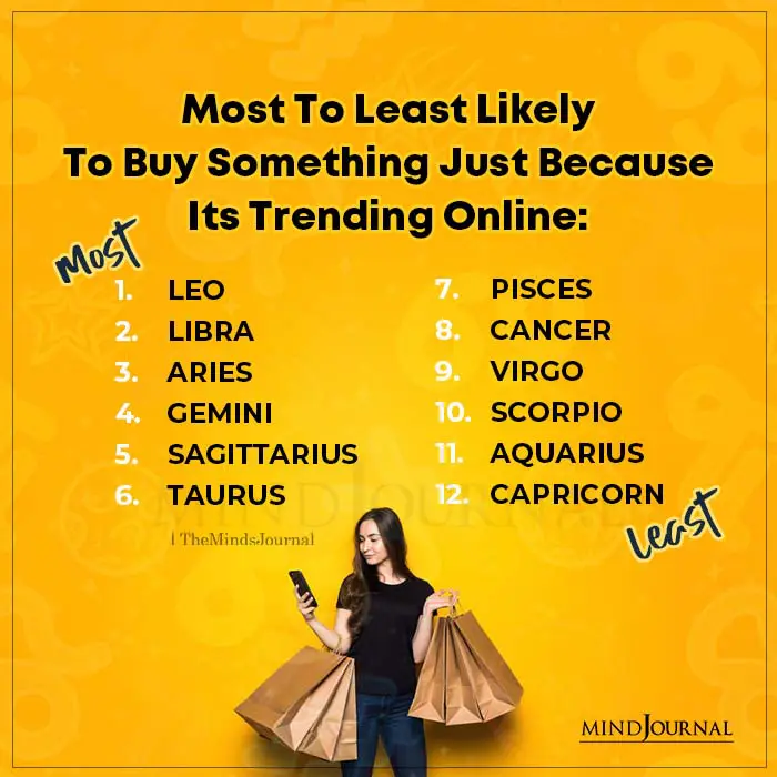 The Zodiac Signs Most to Least Likely to Buy Something