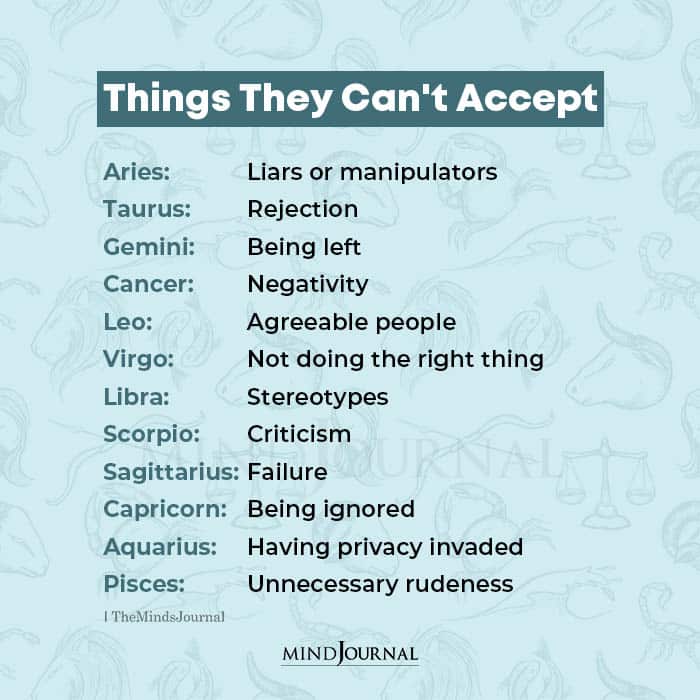 Things The Zodiac Signs Cant Accept