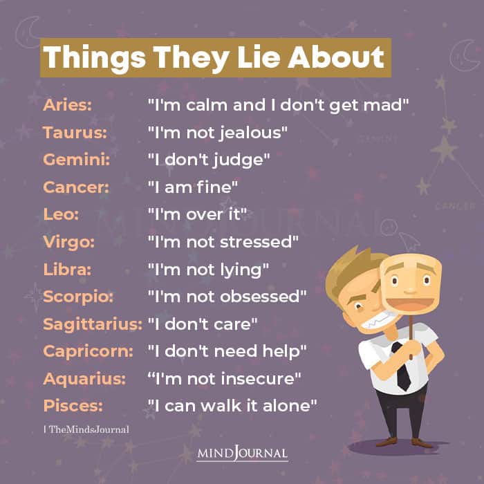 Things The Zodiac Signs Lie About