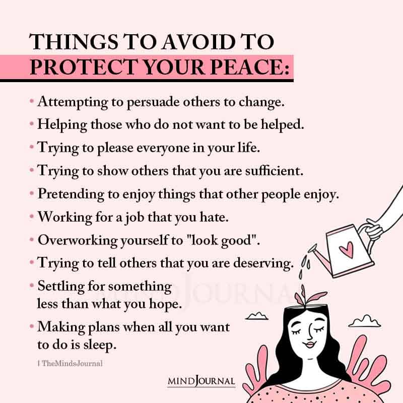 Things to Avoid to Protect Your Peace