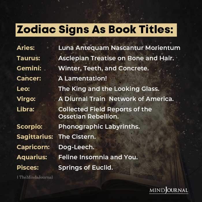 Zodiac Signs As Book Titles