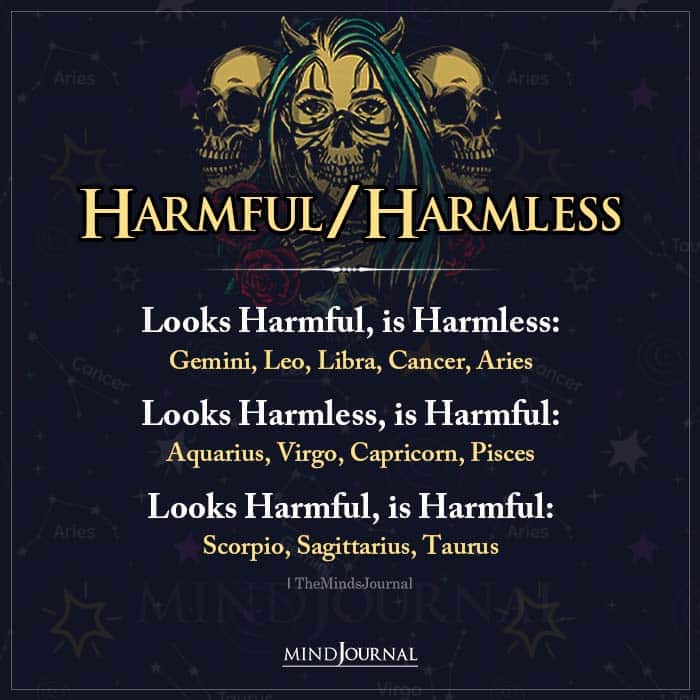 Zodiac Signs As Harmful And Harmless