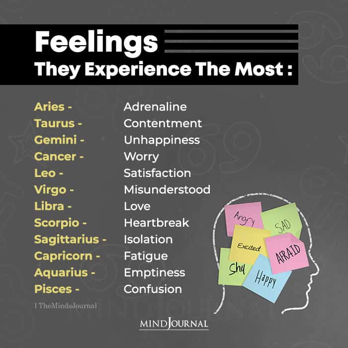 Feelings Zodiac Signs Experience the Most