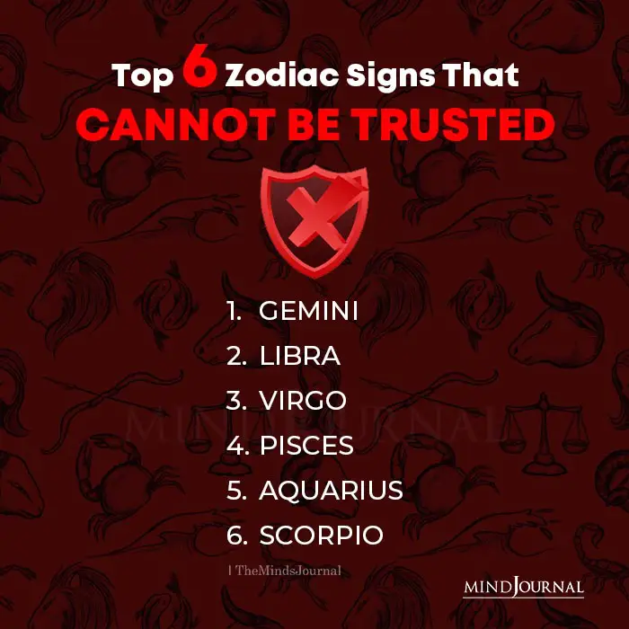 Top 6 Zodiac Signs That Cannot Be Trusted