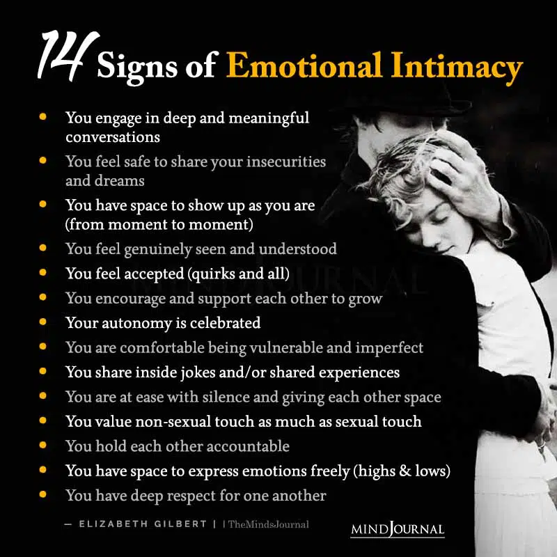 14 Signs of Emotional Intimacy