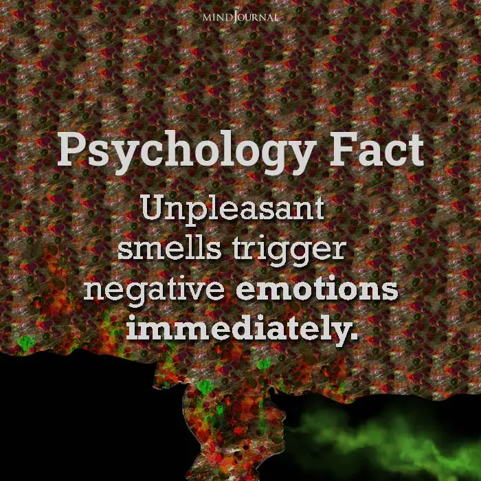 unpleasant smells trigger the negative emotions immediately