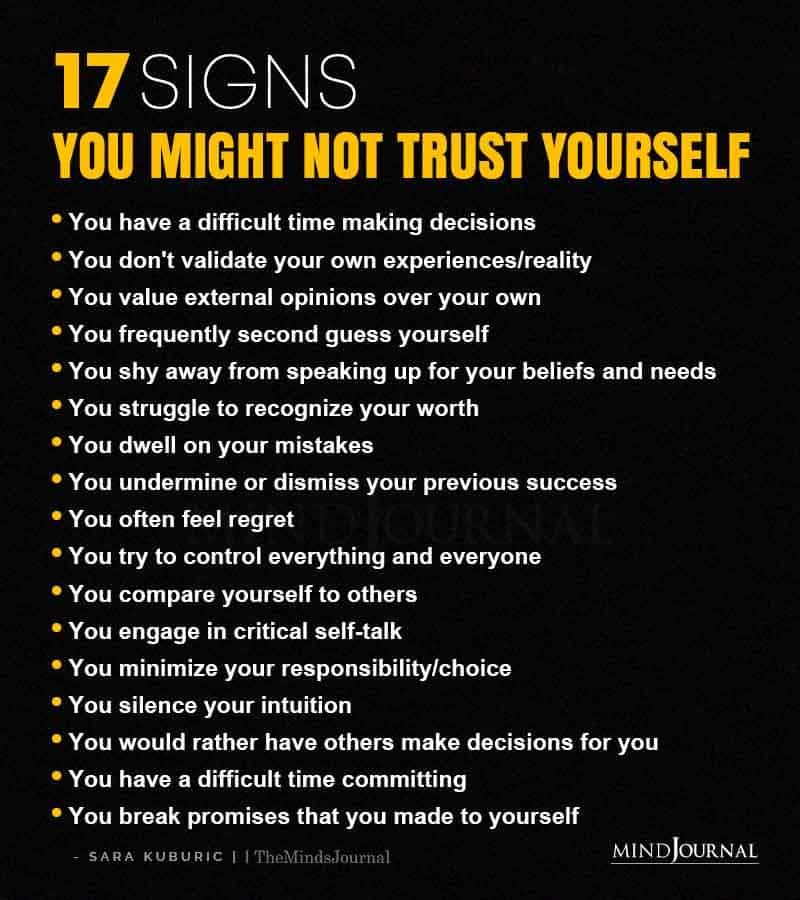 17 Signs You Might Not Trust Yourself