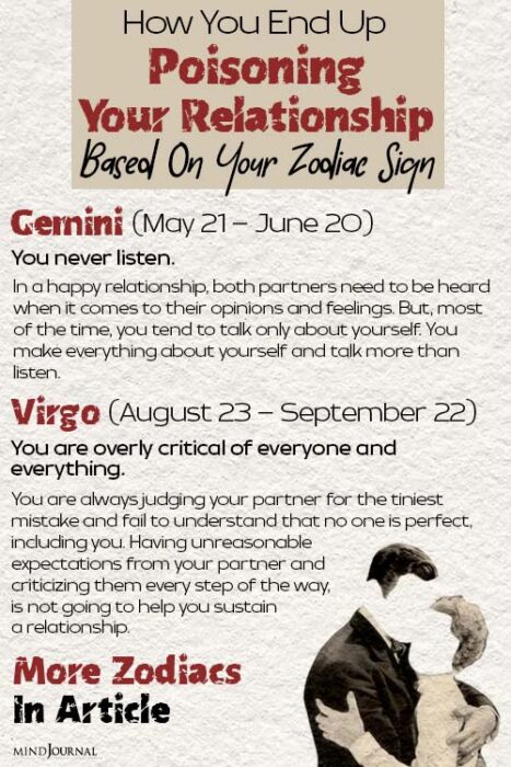 End Up Poisoning Your Relationship Based On Zodiac Sign detailed pin