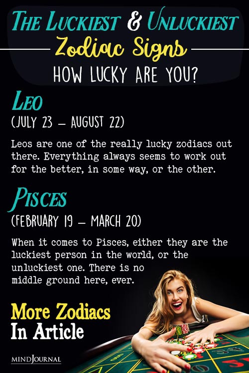 Luckiest Unluckiest Zodiac Signs detailed