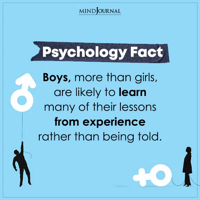 boys more than girls are likely to learn many of their lessons
