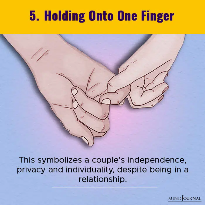 How you hold hands with your partner - holding onto one finger