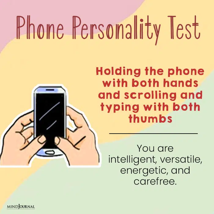 The image says if you hold and operate your phone with both hands, you are an intelligent person.