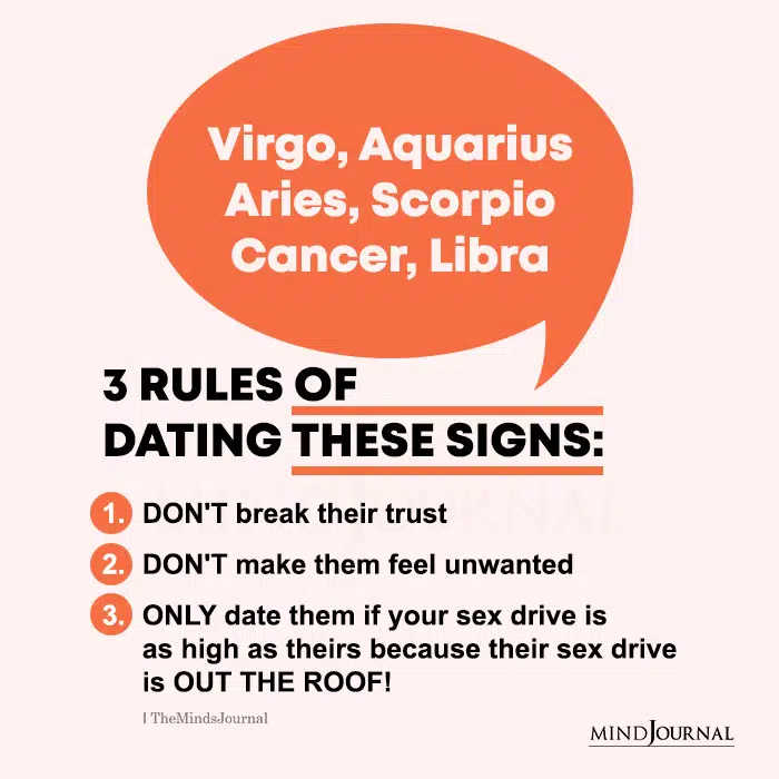 rules of dating these zodiac signs