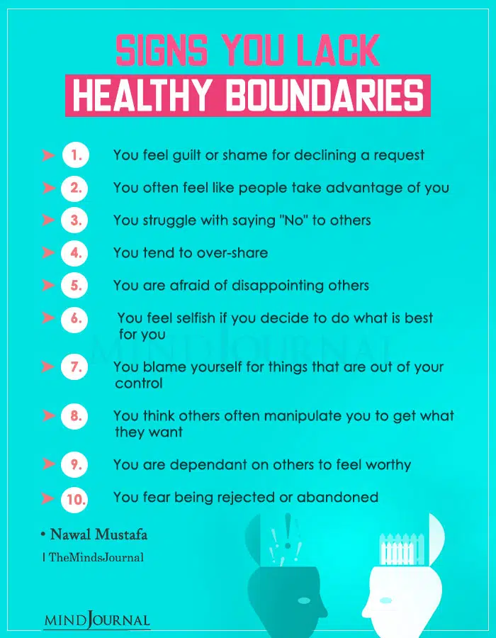 signs you lack healthy boundaries