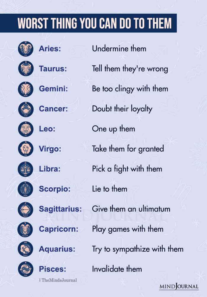 worst thing you can do to the zodiac signs