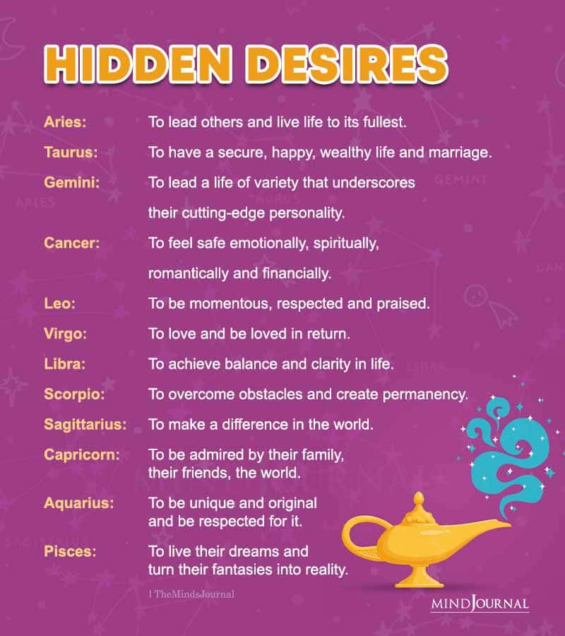 zodiac signs and their hidden desires