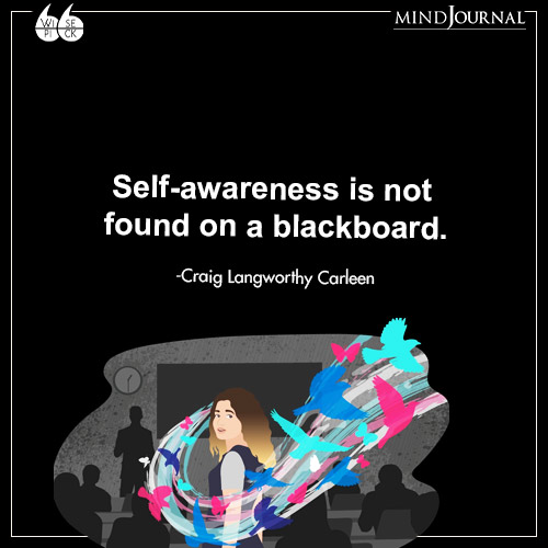 Craig Langworthy Carleen Self awareness on a blackboard