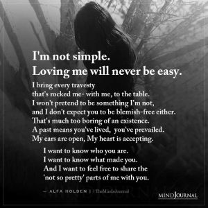 I'm Not Simple, Loving Me Will Never Be Easy